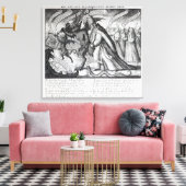 悪魔は教皇を率いて鎖を取り、1680年 キャンバスプリント (インサイチュ (リビング))