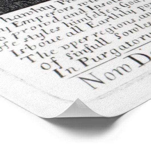 悪魔は教皇を率いて鎖を取り、1680年 ポスター (角)