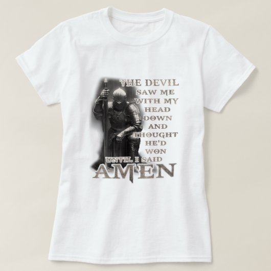 悪魔は私が言うまで頭を下げて私を見た Tシャツ (デザイン正面)