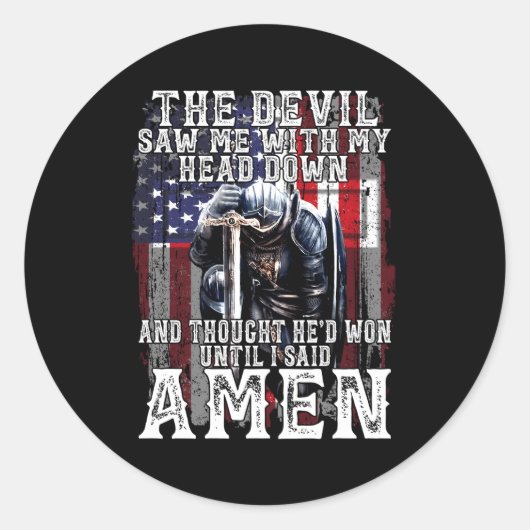 悪魔は私が頭を下げて彼が見た考えことを見た ラウンドシール (正面)