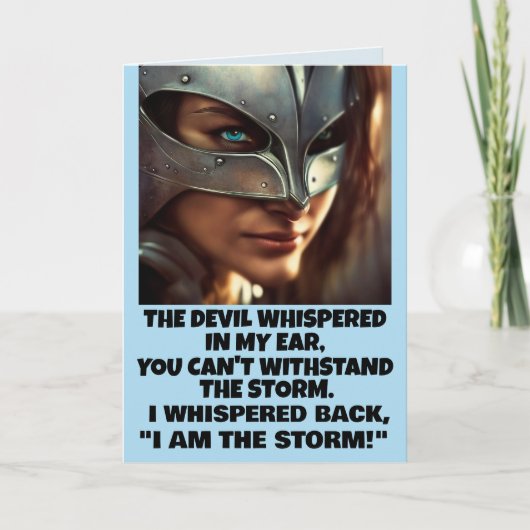 悪魔は私の耳に囁いた – グリーティングカード (正面)