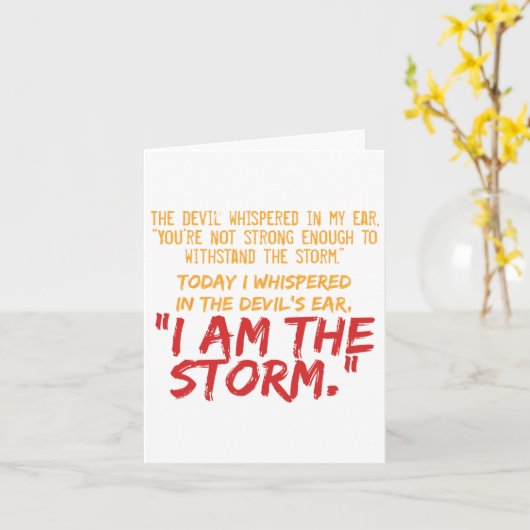 悪魔は私の耳に悪魔の引用文にささやいた カード (黄色い花)