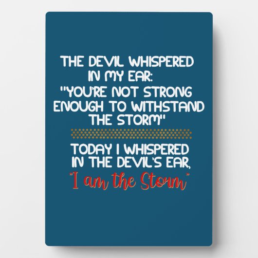 悪魔は私の耳命にささやいた感動的 フォトプラーク (正面)