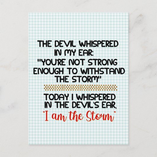 悪魔は私の耳命にささやいた感動的 ポストカード (正面)