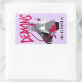 悪魔は良いシールのシートを行う 長方形シール (バッグ)