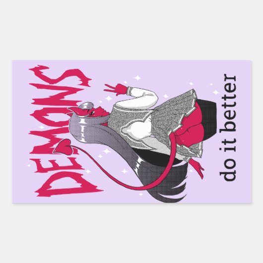 悪魔は良いシールのシートを行う 長方形シール (正面)