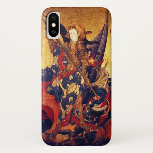 悪魔を退治する聖ミカエル 中世の騎士 Case-Mate iPhoneケース (裏面)