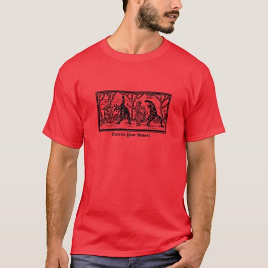 悪魔を運動させよう おもしろ Tシャツ (正面)