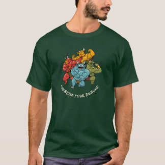 悪魔を鍛える ボディビル フィットネスジム フレンド Tシャツ