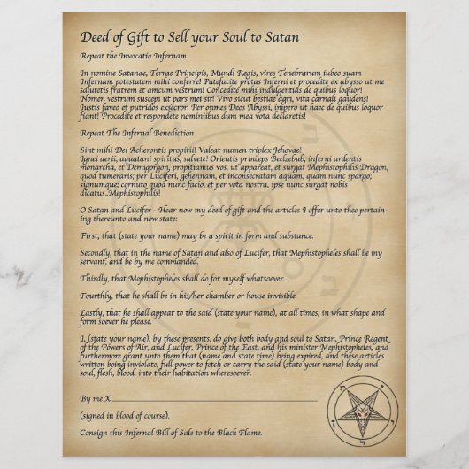 悪魔サタンに魂を売れ！ チラシ (正面)