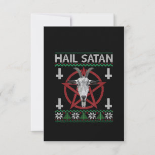 悪魔サタン万歳 ゴアヘッド ペンタグラム 面白い Satanic 醜い サンキューカード
