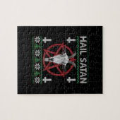 悪魔サタン万歳 ゴアヘッド ペンタグラム 面白い Satanic 醜い ジグソーパズル (横)