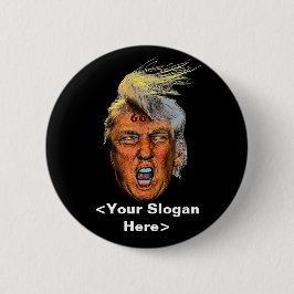 悪魔サタン666反キリスト反トランプ - スローガンを追加 缶バッジ