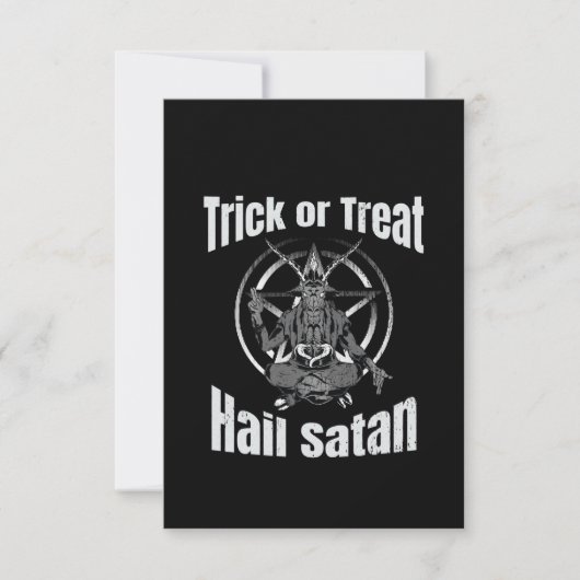 悪魔サタン ペンタグラム 悪魔のヤギ ハロウィン サンキューカード (正面)