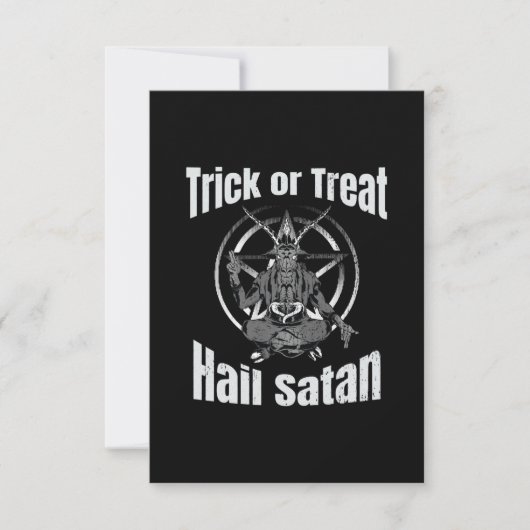 悪魔サタン ペンタグラム 悪魔のヤギ ハロウィン 出欠カード (正面)