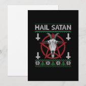 悪魔サタン 羊の頭 ペンタグラム 面白い Satanic 醜い シーズンカード (正面/裏面)