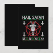 悪魔サタン 羊の頭 ペンタグラム 面白い Satanic 醜い 招待状 (正面/裏面)