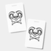 悪魔スカル バッジ (表裏)