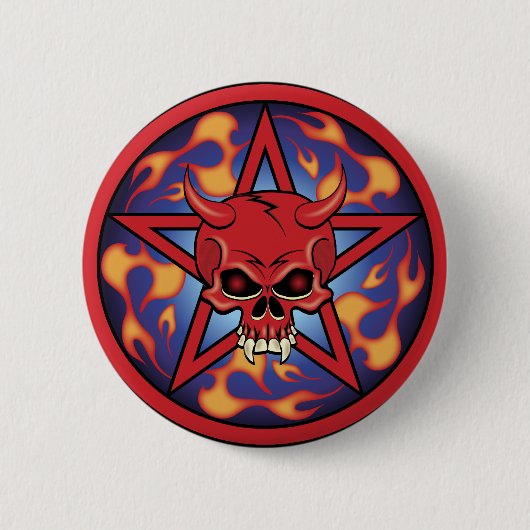 悪魔スカル 缶バッジ (正面)