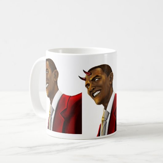 悪魔ハロウィンとしてバラック・オバマ大統領 コーヒーマグカップ (正面左)