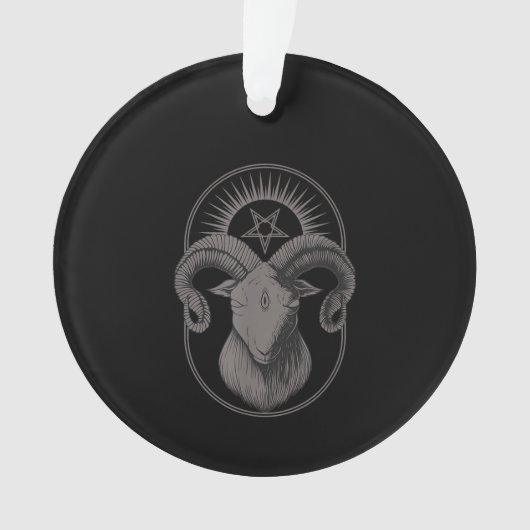悪魔ヤギPentagram Baphometサタンオカルトサタン オーナメント (正面)