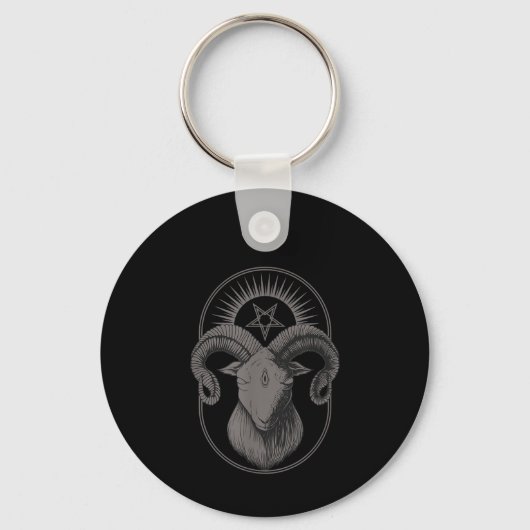 悪魔ヤギPentagram Baphometサタンオカルトサタン キーホルダー (正面)