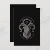 悪魔ヤギPentagram Baphometサタンオカルトサタン サンキューカード (正面/裏面)