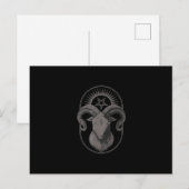 悪魔ヤギPentagram Baphometサタンオカルトサタン シーズンポストカード (正面/裏面)