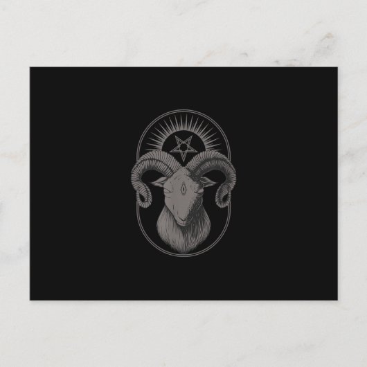 悪魔ヤギPentagram Baphometサタンオカルトサタン シーズンポストカード (正面)