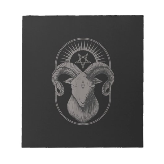 悪魔ヤギPentagram Baphometサタンオカルトサタン ノートパッド (正面)