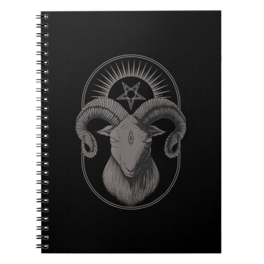 悪魔ヤギPentagram Baphometサタンオカルトサタン ノートブック (正面)