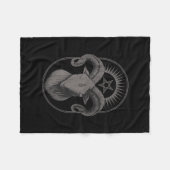 悪魔ヤギPentagram Baphometサタンオカルトサタン フリースブランケット (正面(横))
