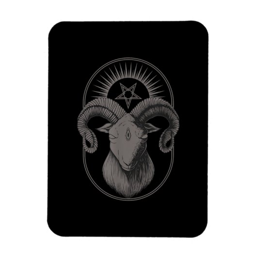 悪魔ヤギPentagram Baphometサタンオカルトサタン マグネット (縦)