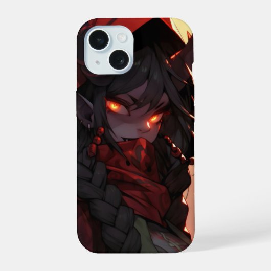 悪魔少女アニメ iPhone 15ケース (裏面)