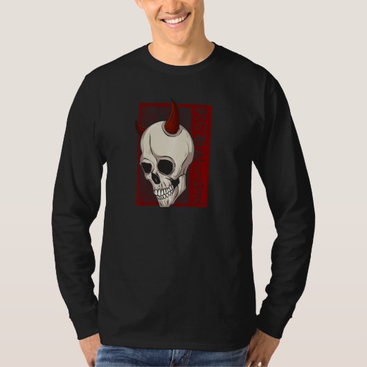 悪魔日本の顔スカルシャツオーニハラジュピロ Tシャツ (正面)