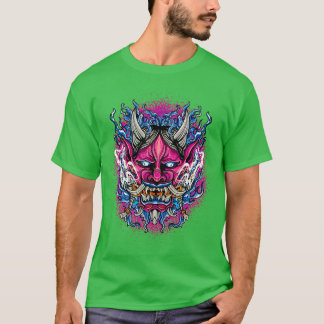 悪魔日本の顔マスクオニデビルオニハラジュク Tシャツ