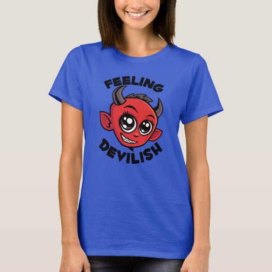 悪魔的に可愛い微笑み悪魔 Tシャツ (正面)