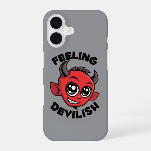 悪魔的に可愛い微笑む悪魔 iPhone 16ケース (裏面)