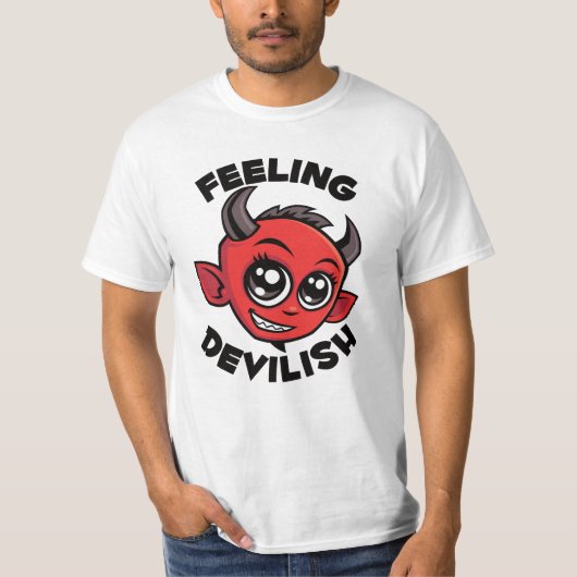 悪魔的に可愛い微笑む悪魔 Tシャツ (正面)