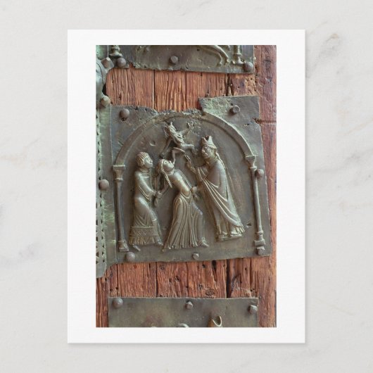 悪魔祓い、右扉のパネル、12世紀 ポストカード (正面)