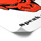 悪魔話の – 赤の突然の現れ古いイディオム ポスター (角)