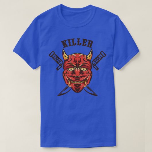 悪魔鬼キラー日本サムライ刀( Tシャツ (デザイン正面)