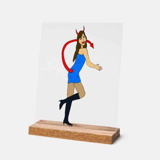 悪魔 アクリルサイン (傾斜)