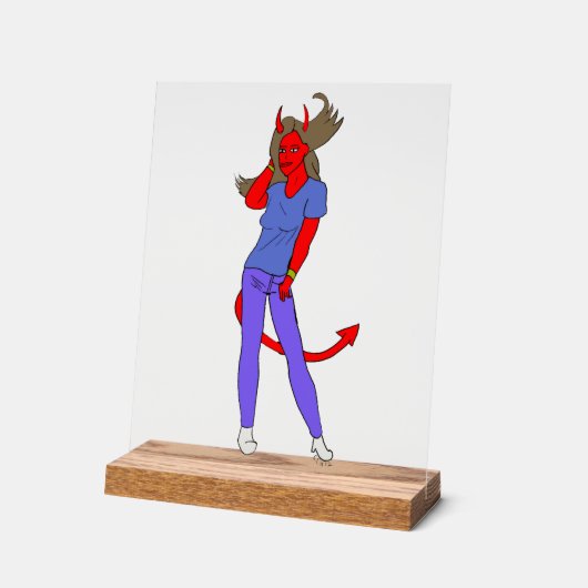 悪魔 アクリルサイン (傾斜)