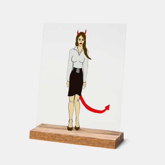 悪魔 アクリルサイン (傾斜)