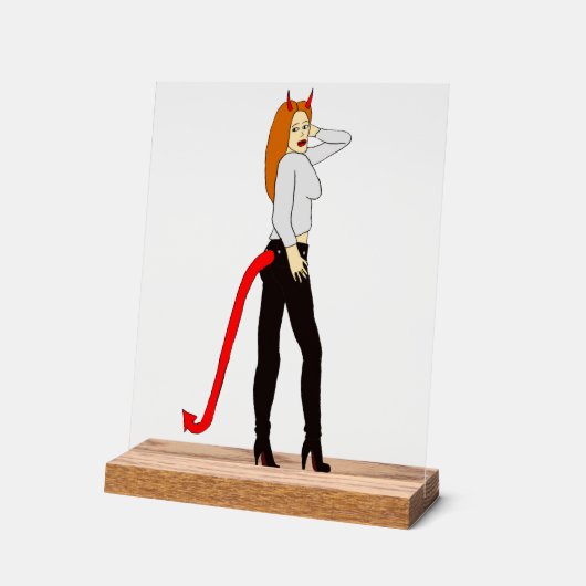 悪魔 アクリルサイン (傾斜)