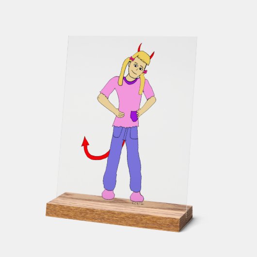 悪魔 アクリルサイン (傾斜)