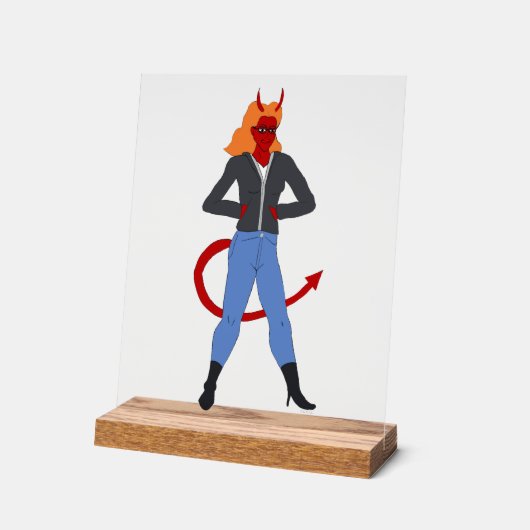 悪魔 アクリルサイン (傾斜)