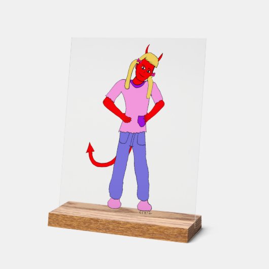 悪魔 アクリルサイン (傾斜)