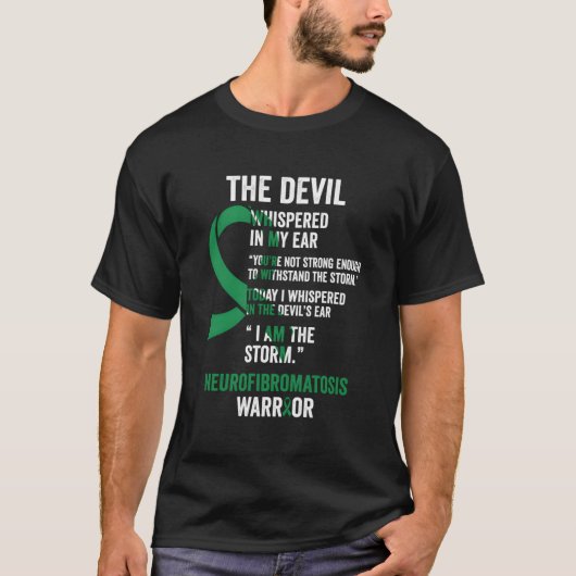 悪魔 – 神経線維腫症認識度支持肋骨 Tシャツ (正面)